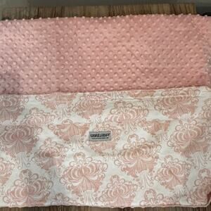 Carseat Canopy Angelena Carseat Cover Soft Minky & Cotton "Angelina" Pink White